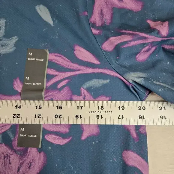 All In Motion Polo Shirt mens medium Moisture wicking floral shirt 0654 - Picture 8 of 8